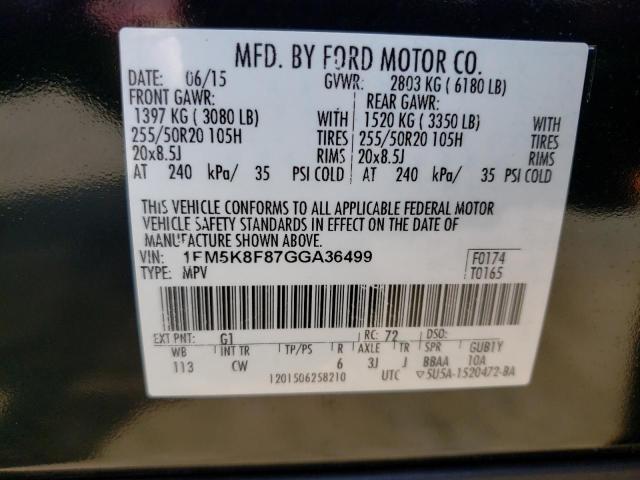 Photo 12 VIN: 1FM5K8F87GGA36499 - FORD EXPLORER 