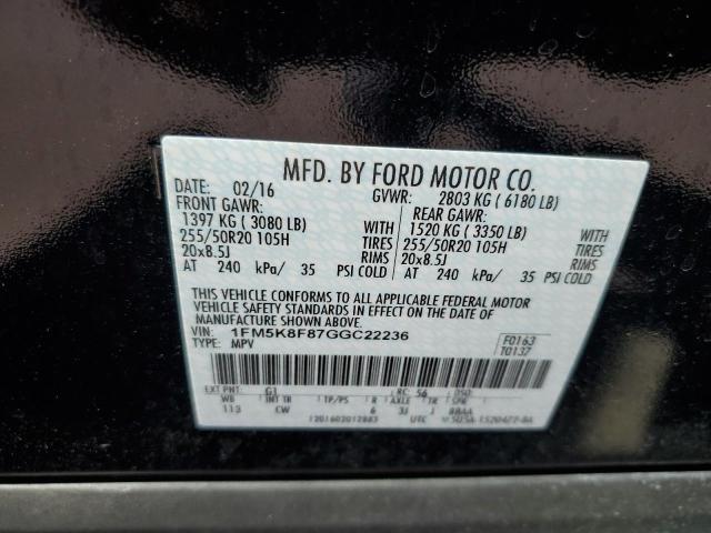 Photo 13 VIN: 1FM5K8F87GGC22236 - FORD EXPLORER L 