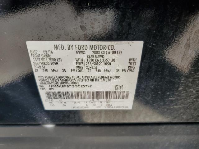 Photo 12 VIN: 1FM5K8F87GGC25797 - FORD EXPLORER L 