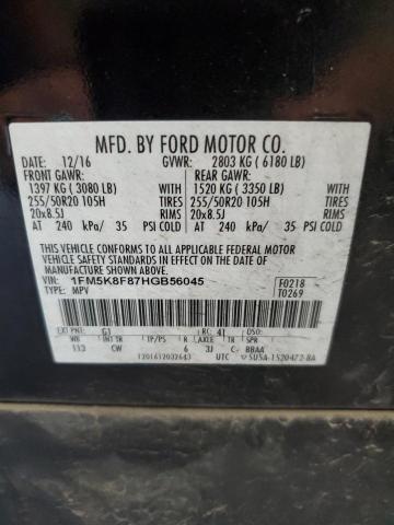 Photo 12 VIN: 1FM5K8F87HGB56045 - FORD EXPLORER L 