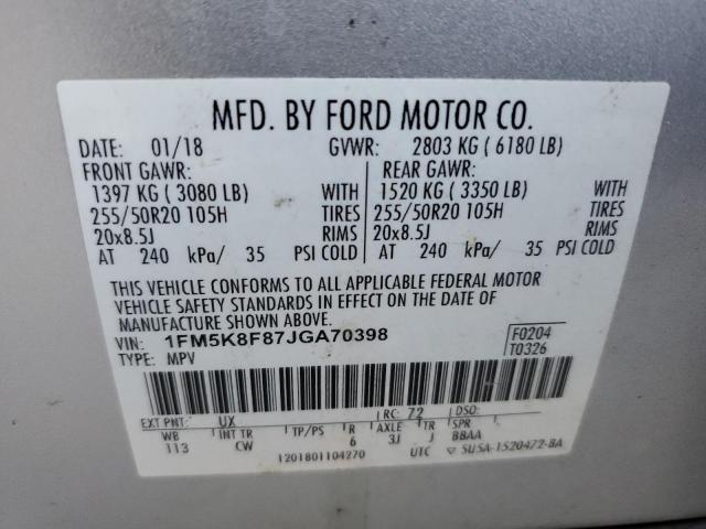 Photo 12 VIN: 1FM5K8F87JGA70398 - FORD EXPLORER 