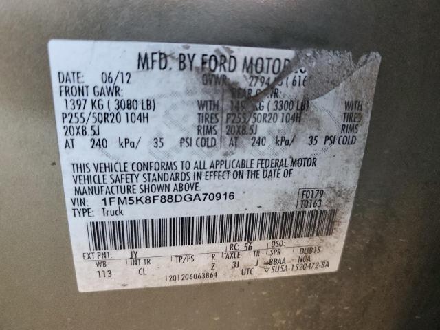 Photo 12 VIN: 1FM5K8F88DGA70916 - FORD EXPLORER L 