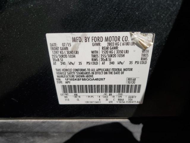 Photo 13 VIN: 1FM5K8F88GGA48287 - FORD EXPLORER L 