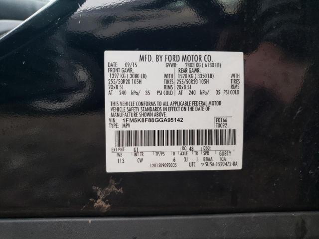 Photo 12 VIN: 1FM5K8F88GGA95142 - FORD EXPLORER 