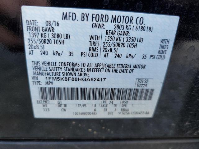 Photo 12 VIN: 1FM5K8F88HGA62417 - FORD EXPLORER L 