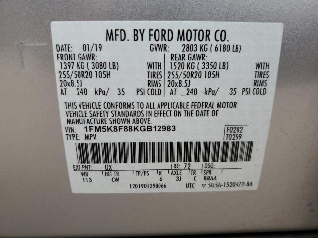 Photo 12 VIN: 1FM5K8F88KGB12983 - FORD EXPLORER 