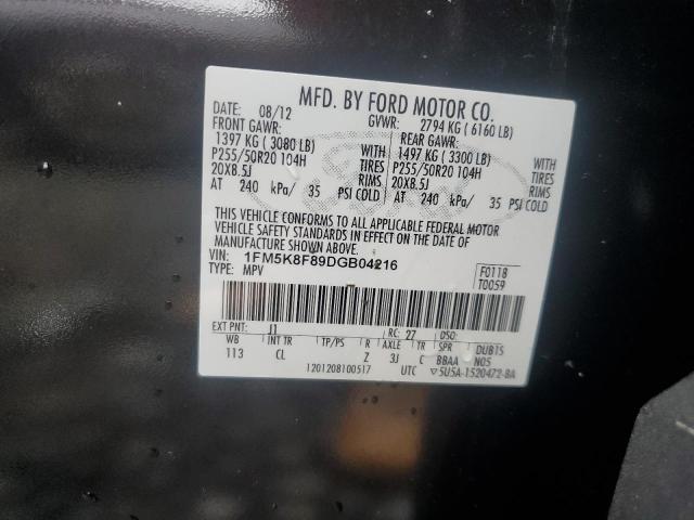 Photo 12 VIN: 1FM5K8F89DGB04216 - FORD EXPLORER L 