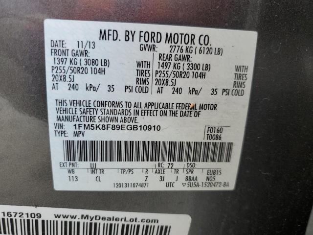 Photo 12 VIN: 1FM5K8F89EGB10910 - FORD EXPLORER L 