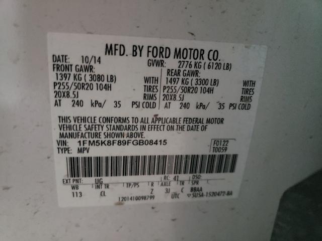 Photo 9 VIN: 1FM5K8F89FGB08415 - FORD EXPLORER L 