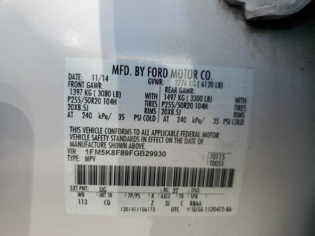 Photo 12 VIN: 1FM5K8F89FGB29930 - FORD EXPLORER 