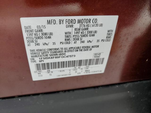 Photo 13 VIN: 1FM5K8F89FGC47573 - FORD EXPLORER L 