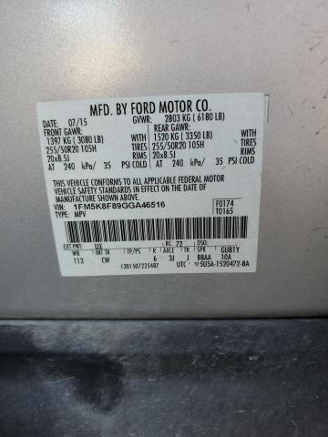 Photo 9 VIN: 1FM5K8F89GGA46516 - FORD EXPLORER L 