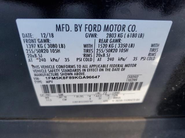 Photo 12 VIN: 1FM5K8F89KGA96647 - FORD EXPLORER 