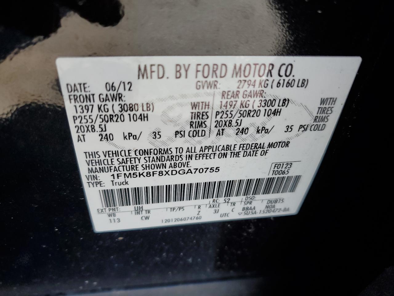 Photo 13 VIN: 1FM5K8F8XDGA70755 - FORD EXPLORER 