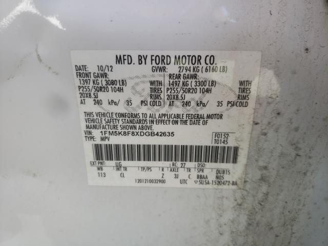 Photo 9 VIN: 1FM5K8F8XDGB42635 - FORD EXPLORER L 