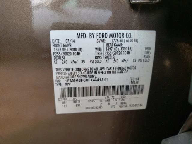 Photo 9 VIN: 1FM5K8F8XFGA41341 - FORD EXPLORER L 