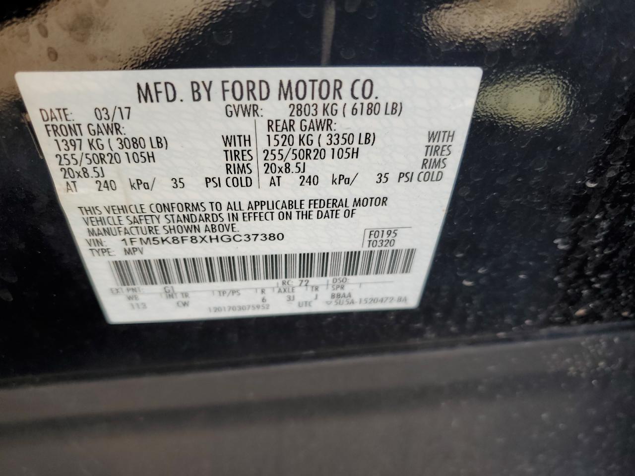 Photo 12 VIN: 1FM5K8F8XHGC37380 - FORD EXPLORER 