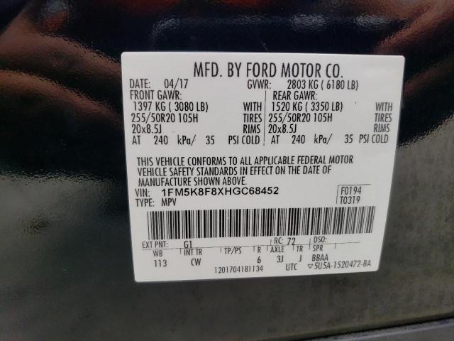 Photo 12 VIN: 1FM5K8F8XHGC68452 - FORD EXPLORER L 