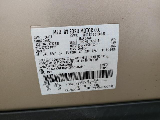 Photo 12 VIN: 1FM5K8F8XHGD52836 - FORD EXPLORER 