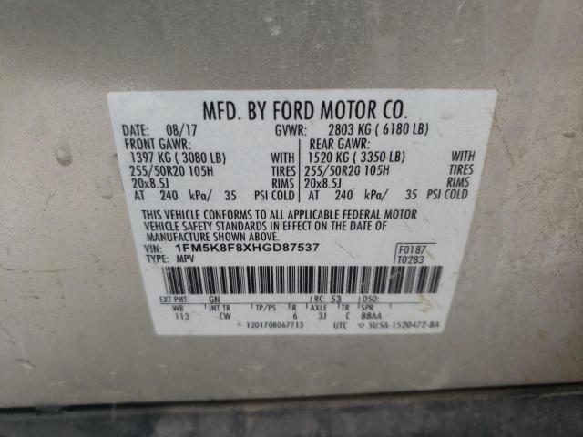 Photo 13 VIN: 1FM5K8F8XHGD87537 - FORD EXPLORER 