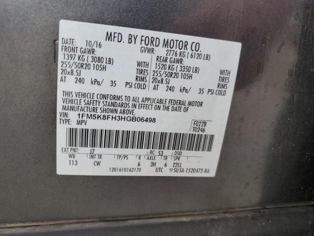 Photo 12 VIN: 1FM5K8FH3HGB06498 - FORD EXPLORER L 