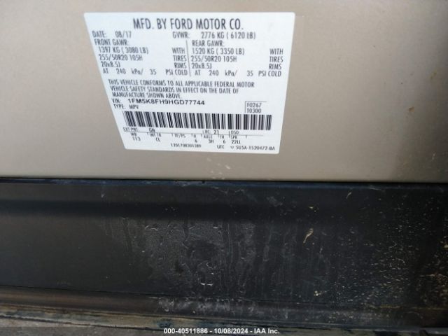 Photo 8 VIN: 1FM5K8FH9HGD77744 - FORD EXPLORER 