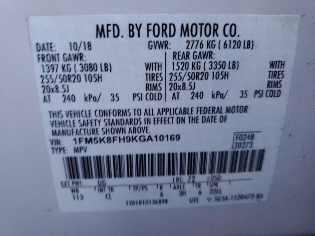 Photo 12 VIN: 1FM5K8FH9KGA10169 - FORD EXPLORER 