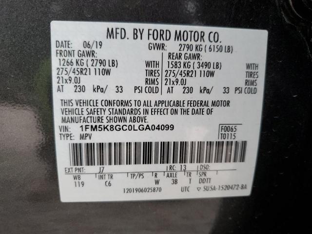 Photo 12 VIN: 1FM5K8GC0LGA04099 - FORD EXPLORER 