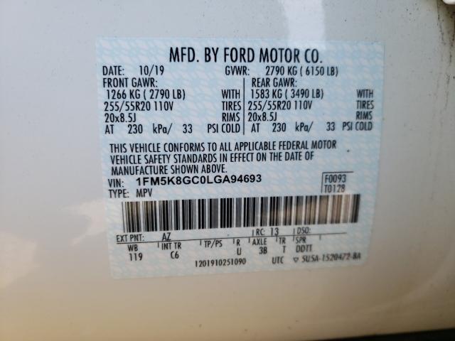 Photo 9 VIN: 1FM5K8GC0LGA94693 - FORD EXPLORER S 