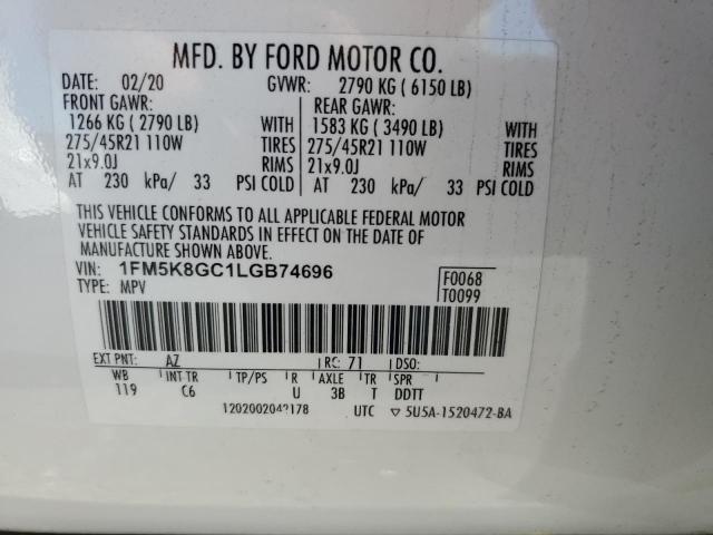 Photo 12 VIN: 1FM5K8GC1LGB74696 - FORD EXPLORER S 