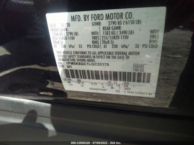 Photo 8 VIN: 1FM5K8GC1LGC55178 - FORD EXPLORER 