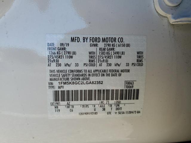 Photo 13 VIN: 1FM5K8GC2LGA82352 - FORD EXPLORER 