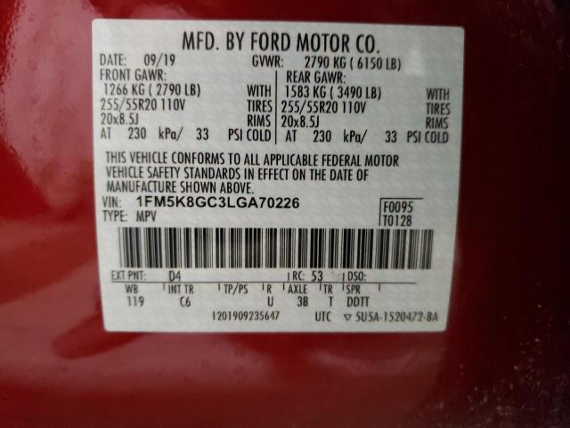 Photo 12 VIN: 1FM5K8GC3LGA70226 - FORD EXPLORER 