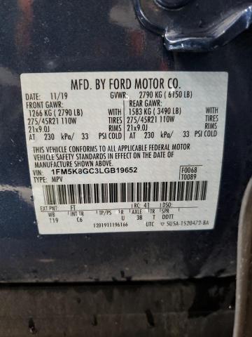 Photo 12 VIN: 1FM5K8GC3LGB19652 - FORD EXPLORER 