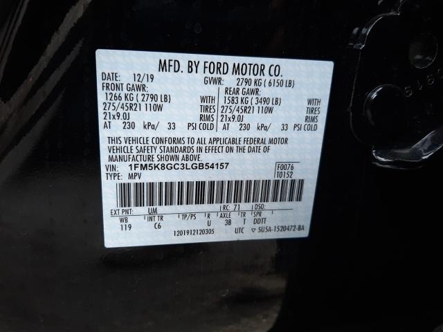 Photo 9 VIN: 1FM5K8GC3LGB54157 - FORD EXPLORER S 