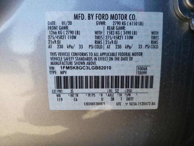 Photo 9 VIN: 1FM5K8GC3LGB82010 - FORD EXPLORER S 