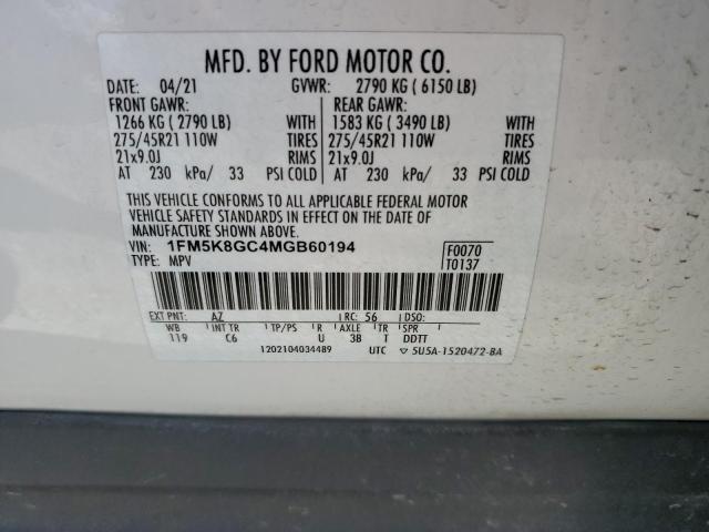 Photo 13 VIN: 1FM5K8GC4MGB60194 - FORD EXPLORER 