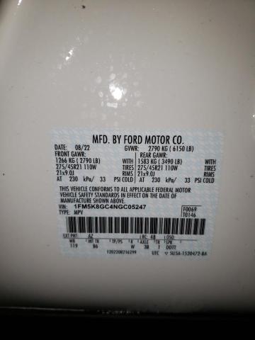 Photo 12 VIN: 1FM5K8GC4NGC05247 - FORD EXPLORER S 