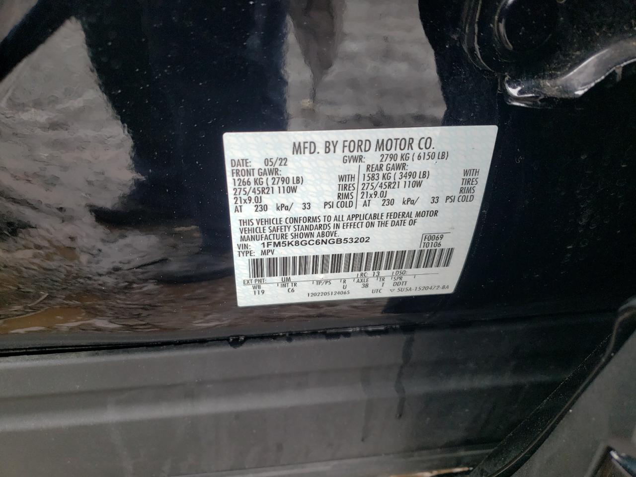 Photo 12 VIN: 1FM5K8GC6NGB53202 - FORD EXPLORER 