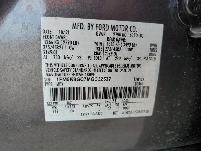 Photo 12 VIN: 1FM5K8GC7MGC32537 - FORD EXPLORER 