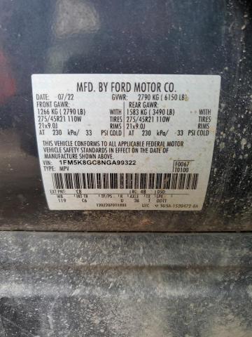 Photo 12 VIN: 1FM5K8GC8NGA99322 - FORD EXPLORER 