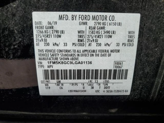 Photo 12 VIN: 1FM5K8GC9LGA01136 - FORD EXPLORER S 