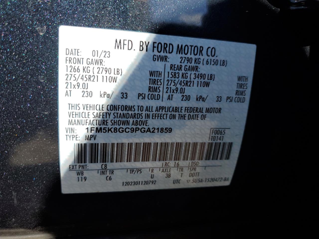 Photo 13 VIN: 1FM5K8GC9PGA21859 - FORD EXPLORER 