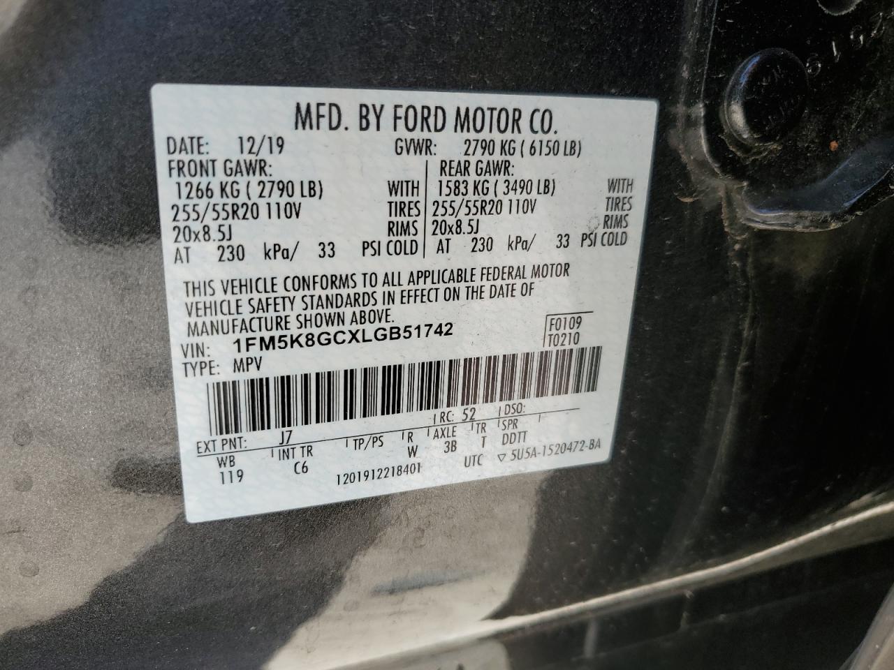 Photo 13 VIN: 1FM5K8GCXLGB51742 - FORD EXPLORER 