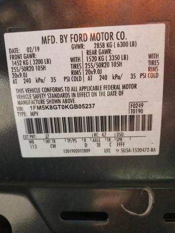 Photo 13 VIN: 1FM5K8GT0KGB05237 - FORD EXPLORER S 