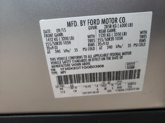 Photo 9 VIN: 1FM5K8GT1GGB03908 - FORD EXPLORER S 