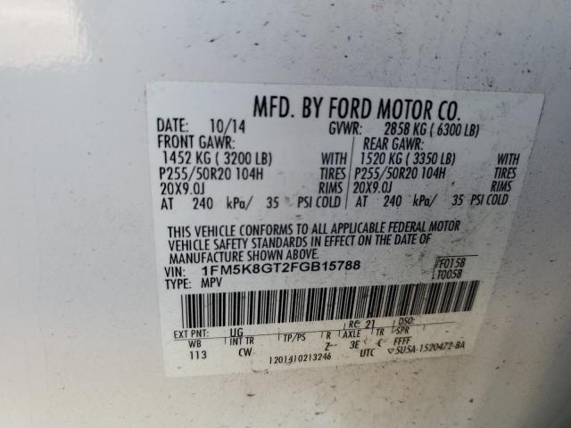 Photo 12 VIN: 1FM5K8GT2FGB15788 - FORD EXPLORER S 