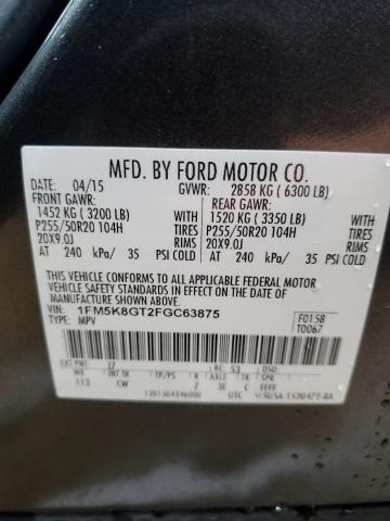 Photo 12 VIN: 1FM5K8GT2FGC63875 - FORD EXPLORER 