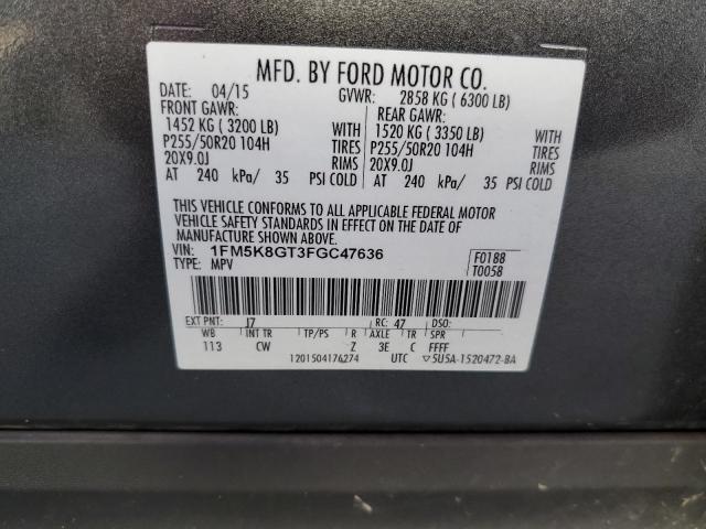 Photo 12 VIN: 1FM5K8GT3FGC47636 - FORD EXPLORER S 