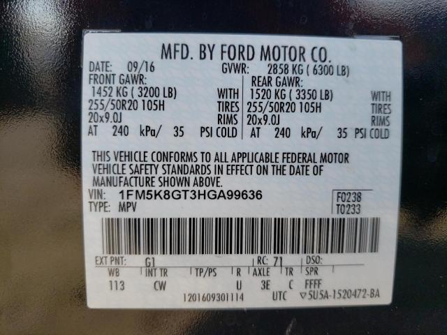 Photo 9 VIN: 1FM5K8GT3HGA99636 - FORD EXPLORER S 